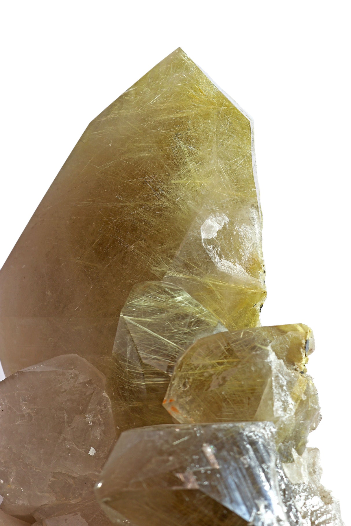 Rutile Quartz Cluster on Custom Rotating Artisan Stand