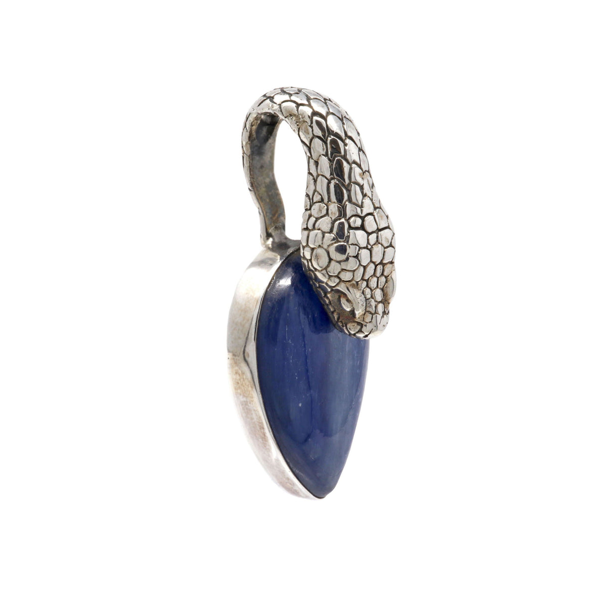 Kyanite Pendant - Cabochon with Snake Head Bail