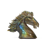 Labradorite Carving - Horse Head Large with Rainbow Flash