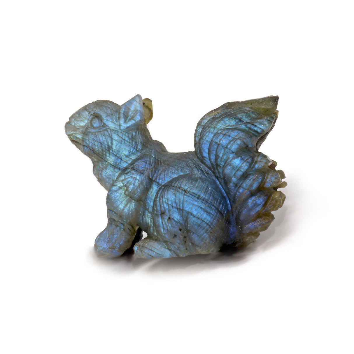 Labradorite Carving - Squirl with Blue Flash