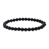 Black Tourmaline Beaded Bracelet 6mm Rounds