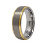 8mm Tungsten Ring With Gold Step Design