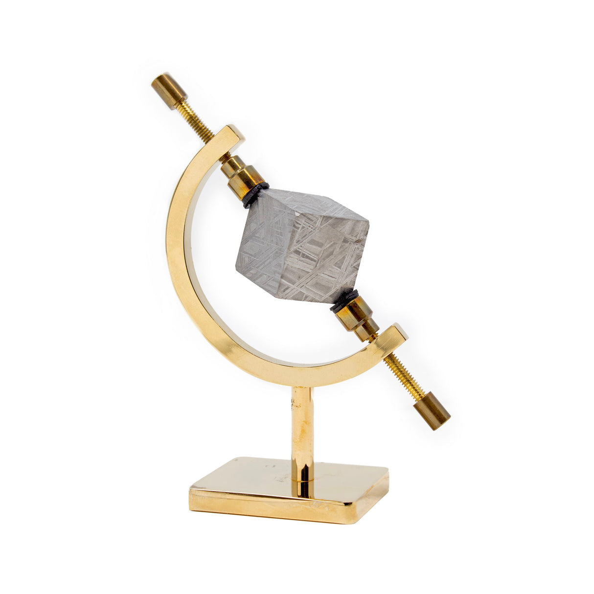 Muonionalusta Meteorite Cube in Caliper Stand