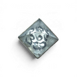 Rare Earth Gallery clear quartz pyramid ring featuring an engraved black Om symbol on a white background
