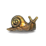 Labradorite Carving - Snail with Golden Flash