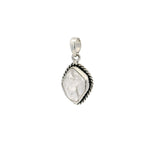 Herkimer Diamond Pendant - Freeform With Rope Bezel Set