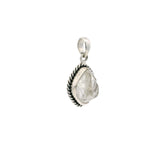 Herkimer Diamond Pendant - Freeform With Rope Bezel Set