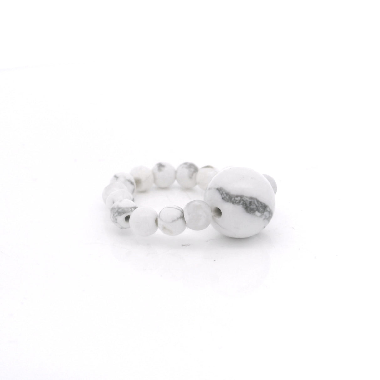 4.5mm Gemstone Beaded Ring with 10mm Round Focal