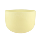 8-inch imperial topaz gem-infused quartz singing bowl in pale yellow, note B perfect pitch