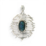 Labradorite Vine Roots Designer Pendant with Oval Cabochon