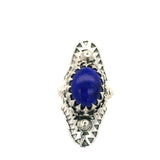 Lapis Lazuli Designer Ring with Oval Cabochon