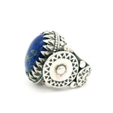 Lapis Lazuli Ring on Valhalla Band - Oval Cabochon