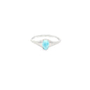 Larimar Ring Teardrop Cabochon Prong Setcon Tapered Silver Band