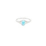 Larimar Ring Teardrop Cabochon Prong Setcon Tapered Silver Band