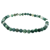 Bracelet en Agate Mousse Perles Rondes 4mm