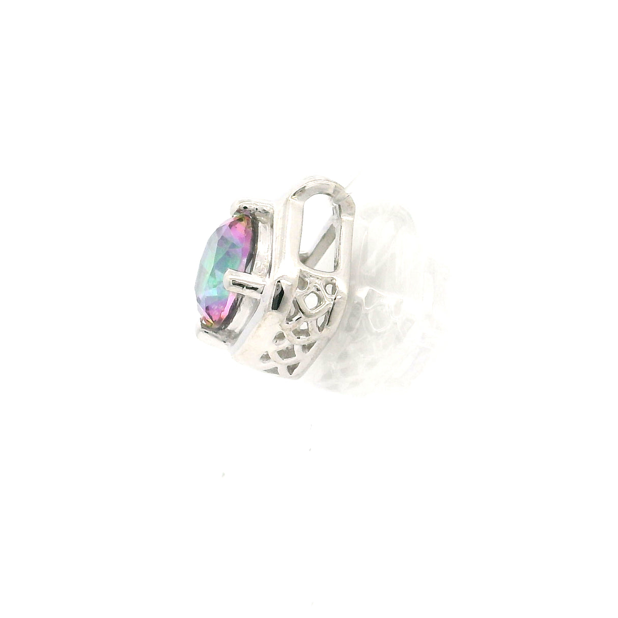Faceted Mystic Topaz Pendant - 6mm Round Prong Set