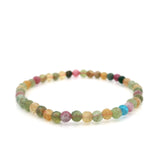Multi Tourmaline Beaded Bracelet - 4-4.5 mm Round