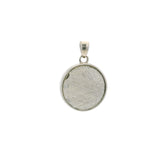 Muonionalusta Meteorite Tree of Life Pendant - Double-Sided with Quartz Casing & Rhodium Overlay Sterling Silver - Sacred Geometry