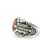 Mexican Fire Opal on Hand of Fatima Band