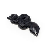 Black Obsidian 4" Snake Ready-to-Strike Carving