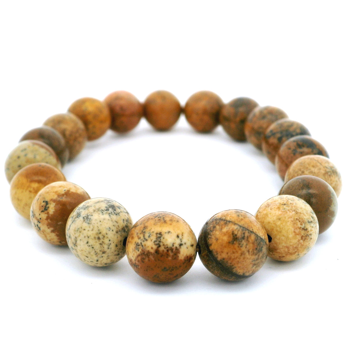 10mm Polished Gemstone Beaded Bracelet