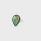 Lemon Chrysoprase Ring - Pear Cabochon with Caramel Inclusions at Bottom & Darker Green at Top Bezel Set with Rope Detail in 925 Sterling Silver sz6