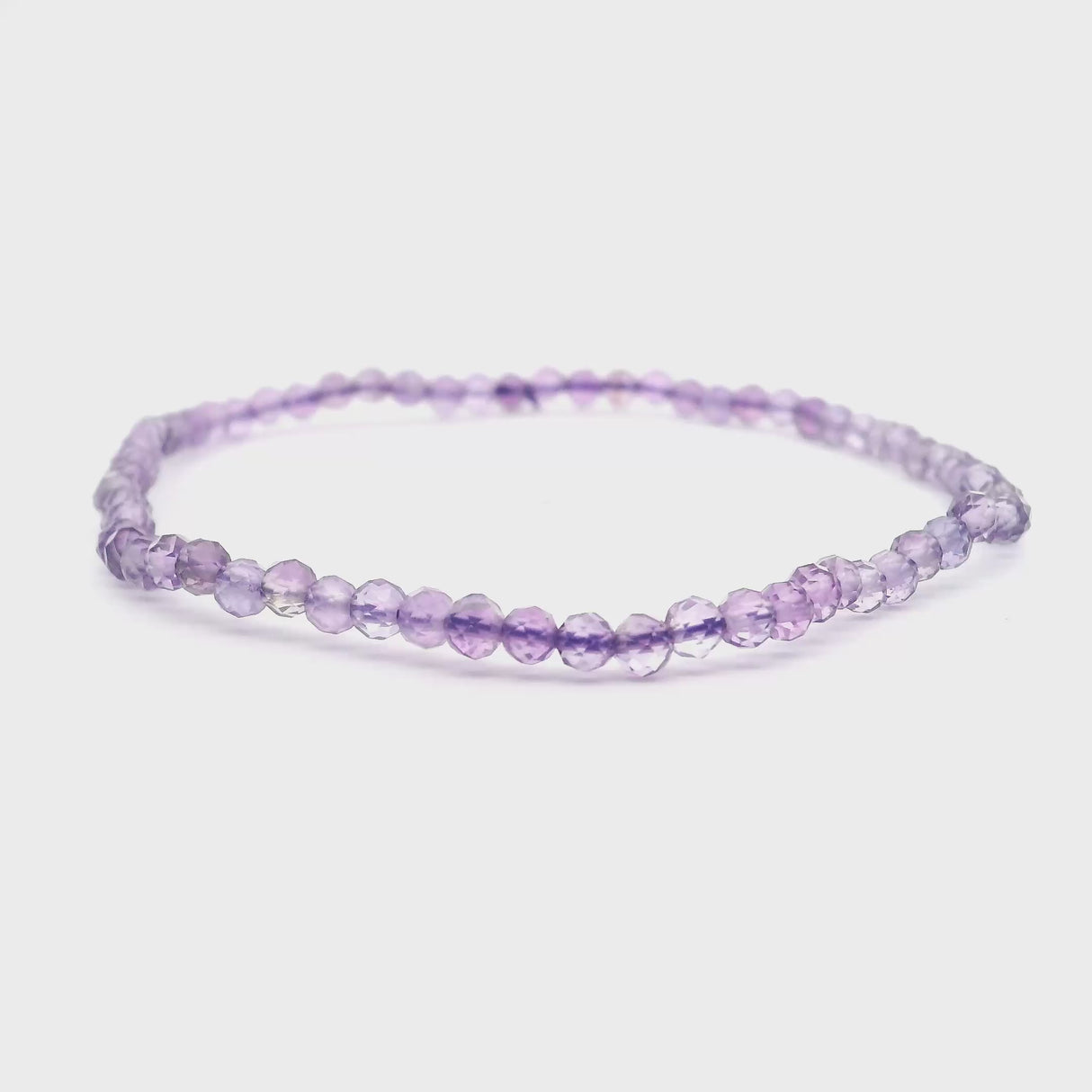 Amethyst Beaded Bracelet 3mm Faceted Rounds