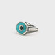 Turquoise & Blue Sapphire In Eye Of Universe Ring Sz10