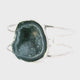 Quartz Druze Geode Classic Double Row Open Back Silver Cuff - Simple Bezel Set