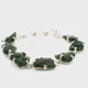 Moldavite Link Bracelet - 7 Nuggets Prong Set in 925 Sterling Silver with Toggle Clasp