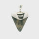 Fossilized Shark Tooth Pendant - Brown & Gray Mottled Tooth Lantern Set in 925 Sterling Silver