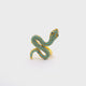 Nano Crystal Ring - Turquoise Snake with Blue Eyes in Gold Vermeil over 925 Sterling Silver szAdj