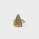 Specular Pyrite Ring - Triangle with Shades of Green & Peach & Gold Bezel Set with Rope Detail & Side Wishbone Design in 925 Sterling Silver sz9