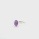 Amethyst Ring - Oval Cabochon Bezel Set in Simple 925 Sterling Silver sz10