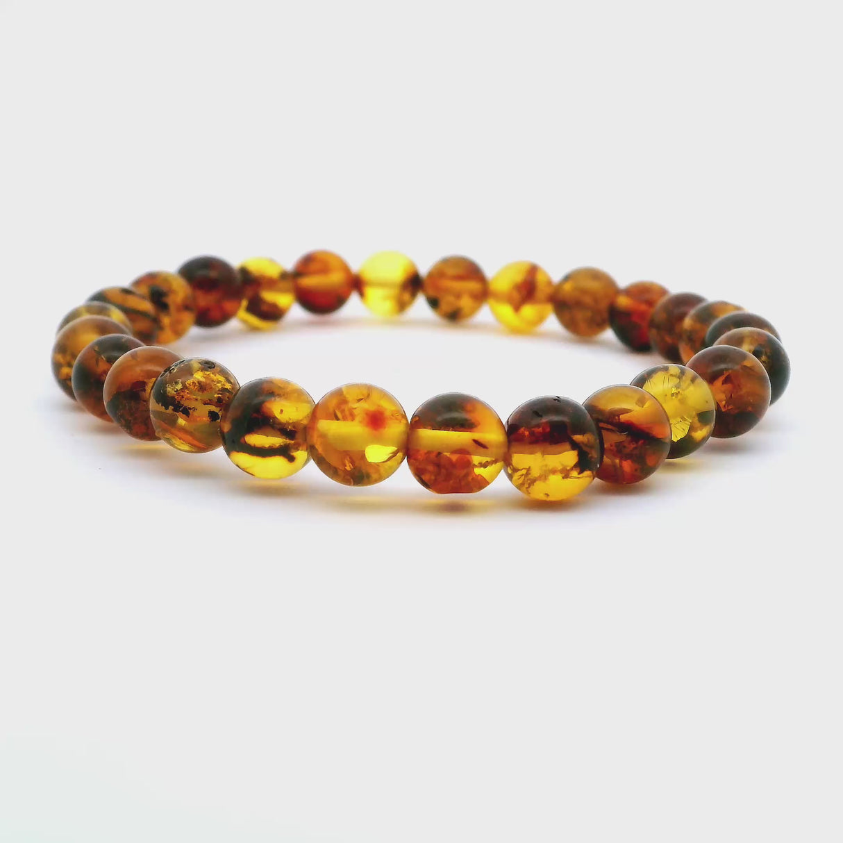 Amber Beaded Bracelet 6mm-8mm Rounds