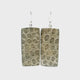 Fossilized Coral Dangle Earrings - Flat Cut Rectangle with Simple 925 Sterling Silver Bezel