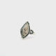 Dendritic Agate Ring - Sharp Oval Cabochon with Thin Dark Dendrites & Rope & Beaded Detail Bezel Set in 925 Sterling Silver sz6
