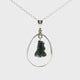 Campo De Cielo Meteorite Pendant - Rough Speciman Hanging in Open Oval with 925 Sterling Silver with Chain