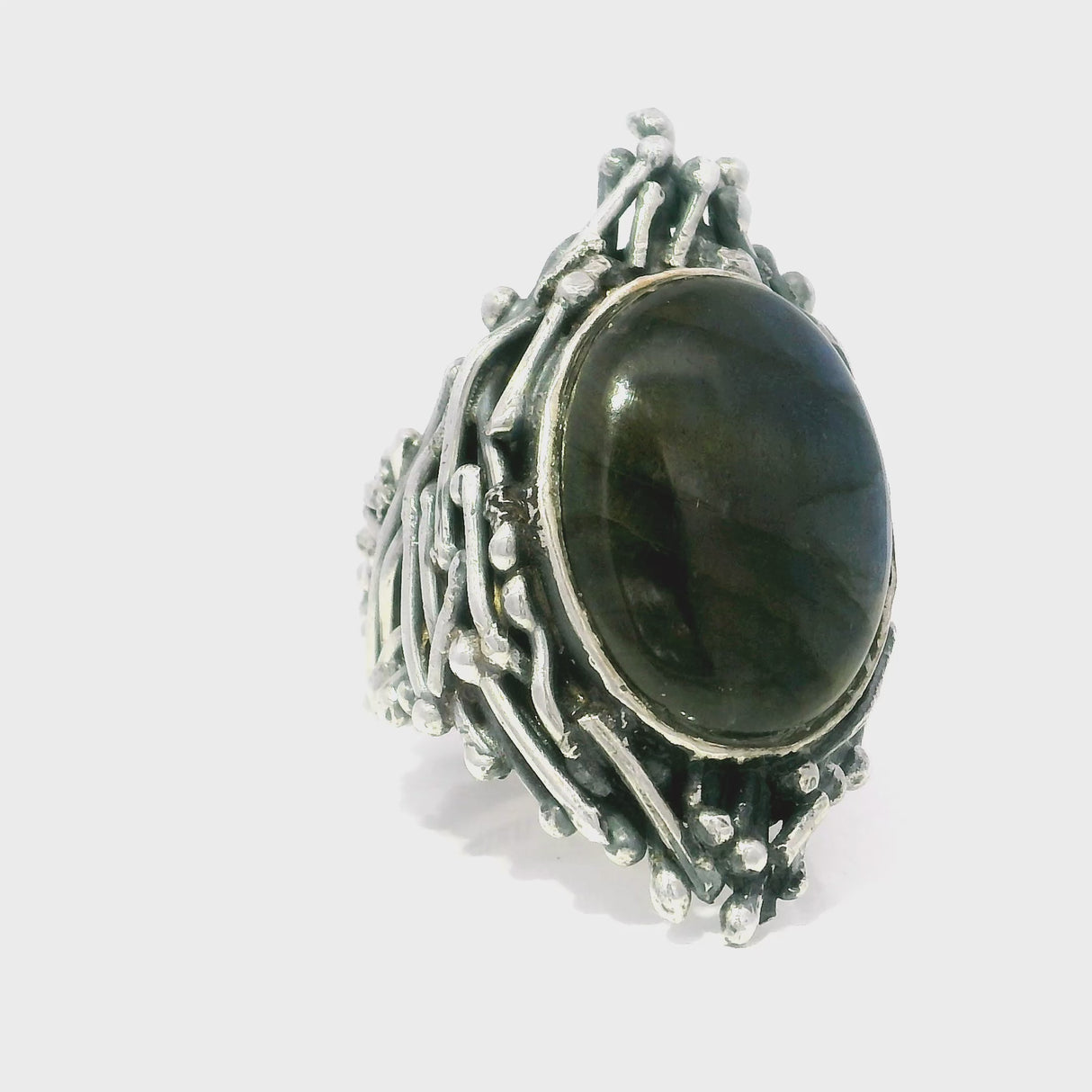 Labradorite Vine Roots Designer - Oval Cabochon