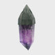 Polished Amethyst Point Pendant Bezel Set in Oxidized 925 Sterling Silver Pointed Bail with Diamond Cut-Out - Crystal Home