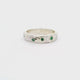 Faceted Emerald Ring with Hammered Band Bezel Set in 925 Sterling Silver sz8