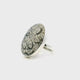 Fossilized Coral Ring - Oval Cabochon Bezel Set in Simple 925 Sterling Silver szAdj