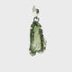 Moldavite Pendant - Face Profile Freeform Prong Set in 925 Sterling Silver