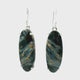 Pietersite Dangle Earrings - Elongated Oval with Diagonal Blue & Brown Lines Prong Set in 925 Sterling Silver
