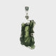 Moldavite Pendant - North South Rough Prong Set in Simple 925 Sterling Silver