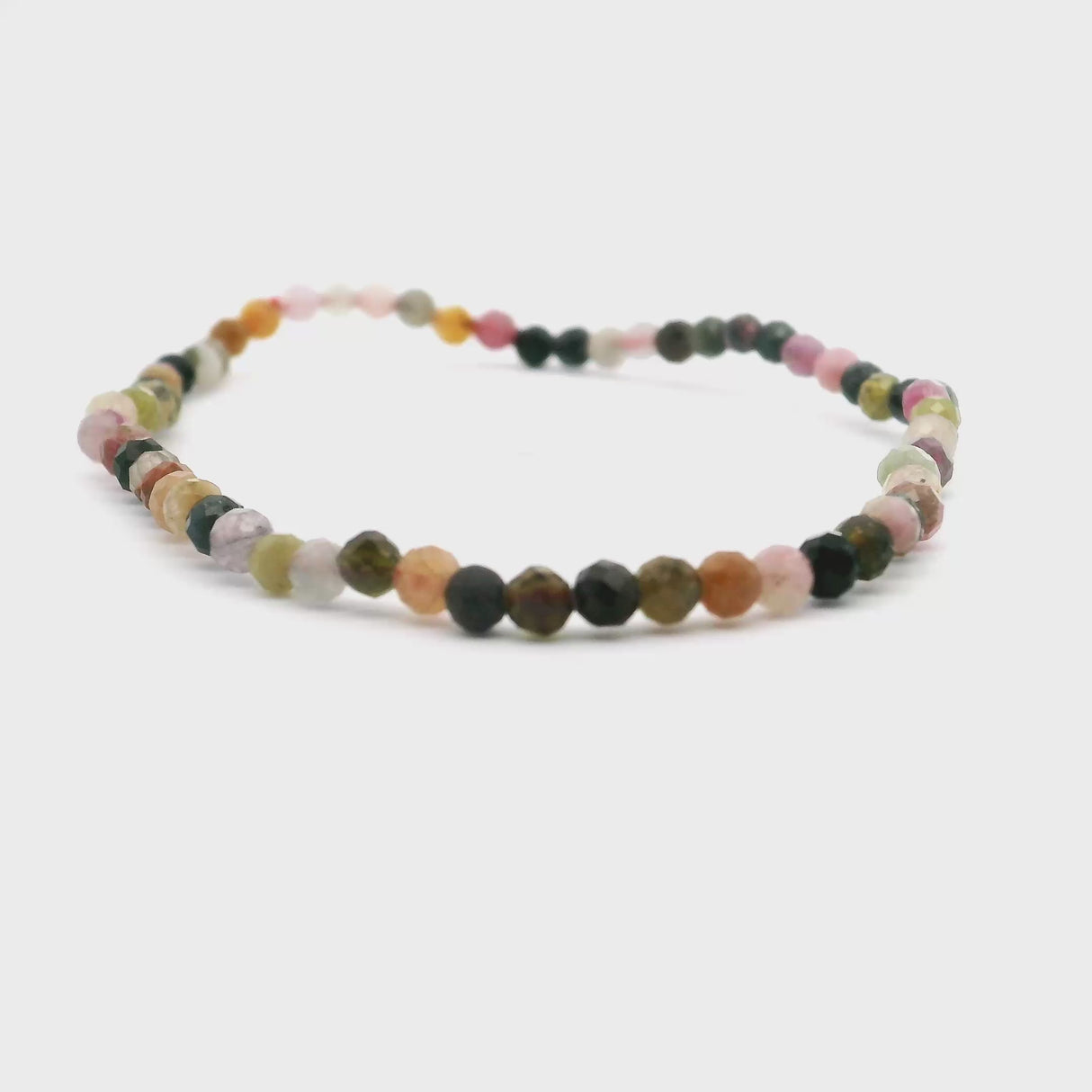 Multi Tourmaline Beaded Bracelet 3mm Faceted Rounds