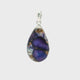 Purple Opal Pendant - Pear Cabochon with Stunning Purple Hue & Copper Inclusions Bezel Set in Simple 925 Sterling Silver