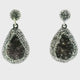 Amethyst Druze Dangle Earrings - Pear-shaped Druze with Marcasite & Silver Swarovski Crystals with 925 Sterling Silver