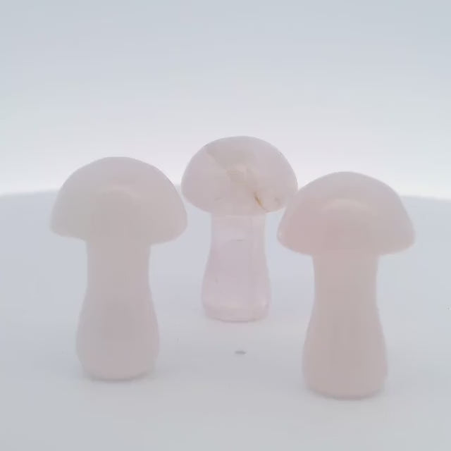 Rose Quartz 1" Mushroom Carving