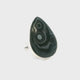 Psilomelane Ring - Teardrop Cabochon with Triple Bulls-Eye Bezel Set in 925 Sterling Silver szAdj
